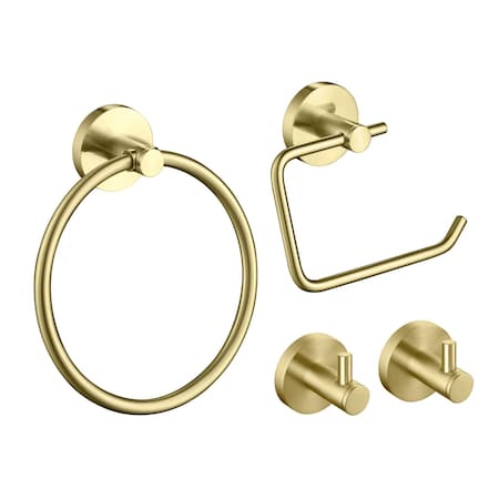 Kibi Circular 4-Piece Bathroom Hardware Set C-KBA14-4BG-2